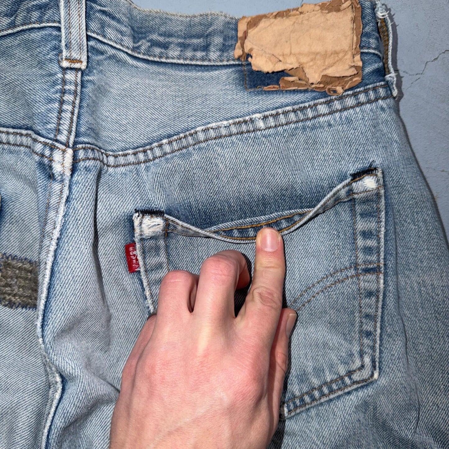 Levis 501 Vintage 80s Redline Selvedge USA XX Jeans Light Wash 34x32 Act 32x30