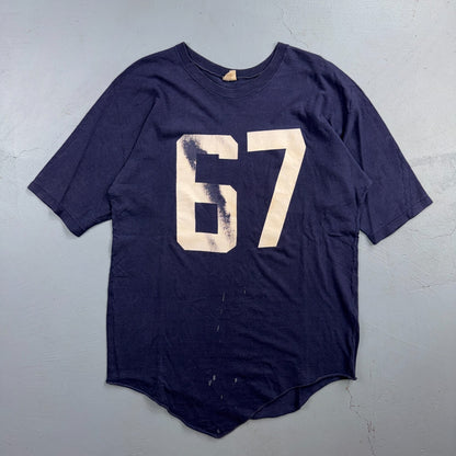 67 Jersey Number VTG T Shirt Russell Athletic 1950s 1960s Rockabilly True Sports