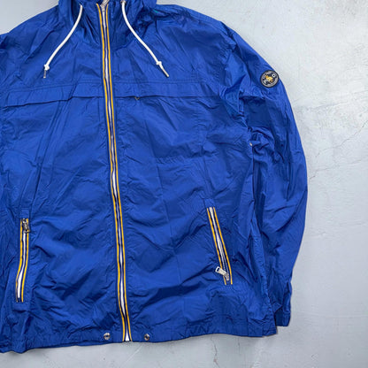 Polo Ralph Lauren Jacket Mens M Blue Full Zip Hooded Windbreaker Preppy Logo