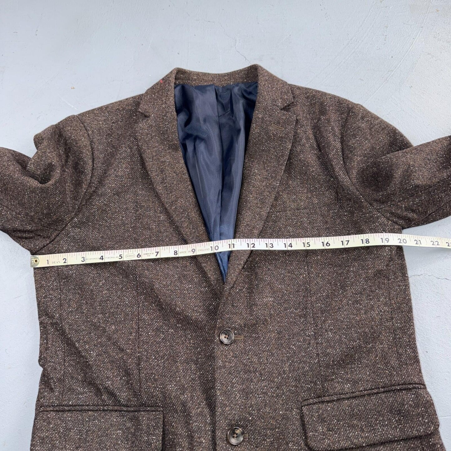 David Hart x GAP Brown Specked M Tweed Sport Coat Wool Silk Suit Pants 2PC 30x32