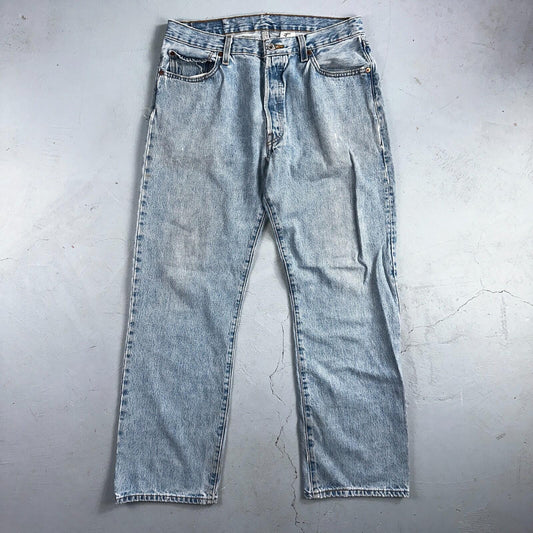Levis 501 Vintage Y2K 90s XX Straight Leg Jeans Blue Light Wash 35x32 Act 32x29