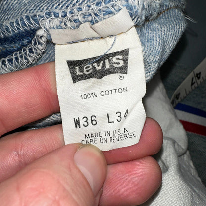Levis 501 Vintage 90s USA XX Straight Leg Jeans Blue Custom Love 36x34 Act 33x32