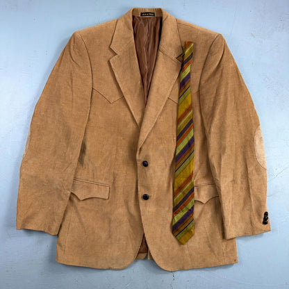 Vtg Circle S Dallas Texas USA Corduroy Country Western Cowboy BLAZER JACKET 44L