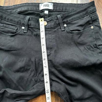 Paige Verdugo Crop 31 Skinny Ankle Jeans Black Size 30 X 26 Nordstrom Cool