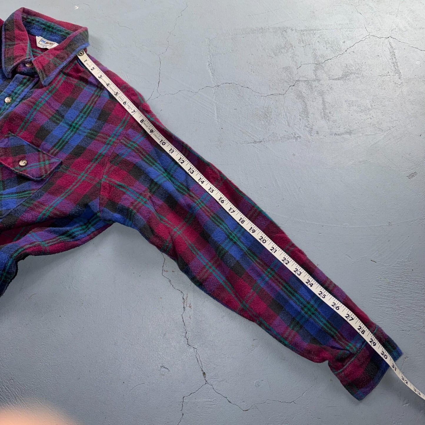 VTG Five Brother Shirt Mens XL Shadow Plaid Flannel USA Red 1980s 80s Blue Red