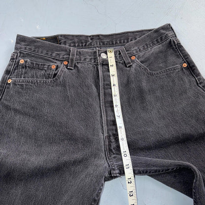 Levis 501 Vintage 90s USA XX Straight Leg Jeans Black Med Wash 34x34 Act 31x33