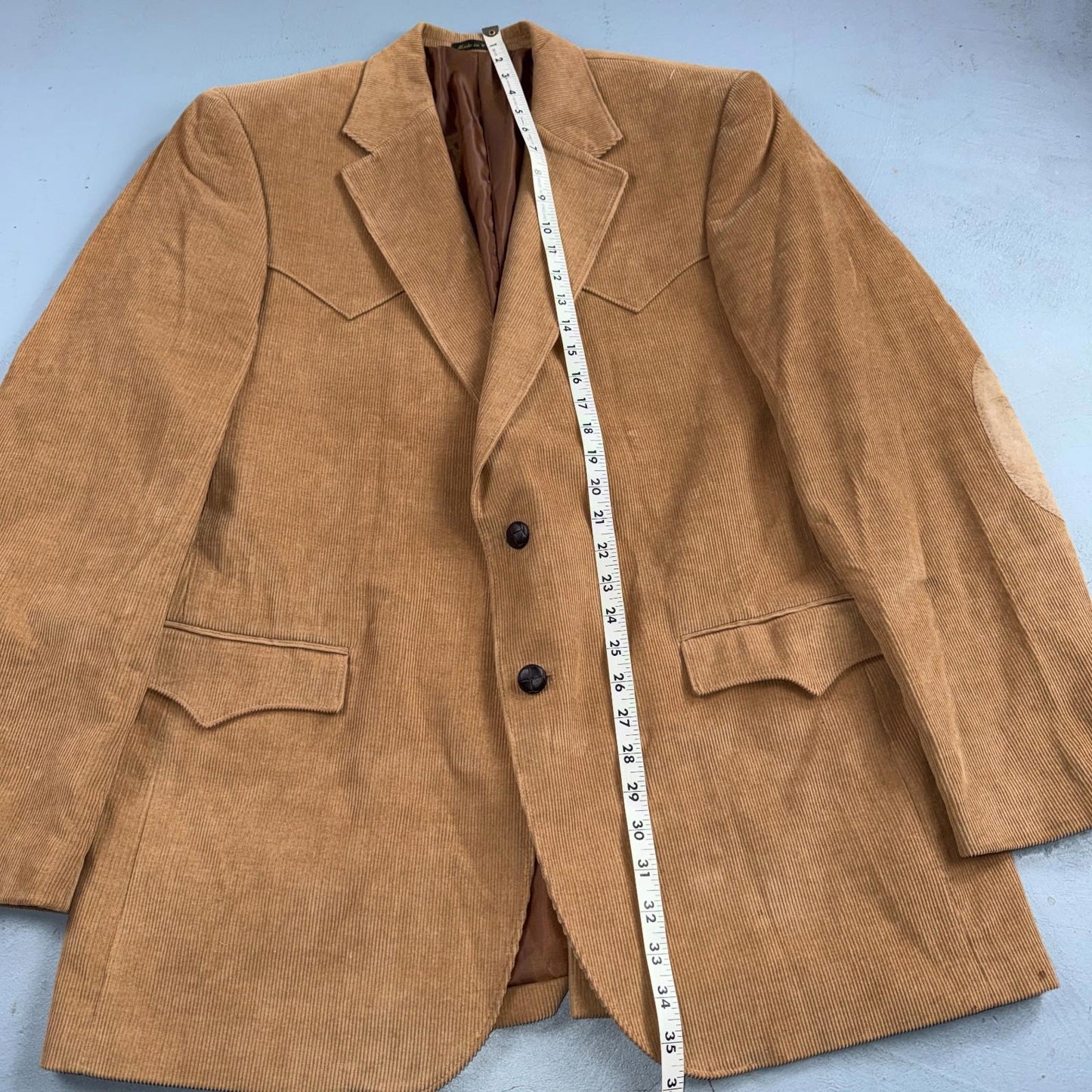 Vtg Circle S Dallas Texas USA Corduroy Country Western Cowboy BLAZER JACKET 44L