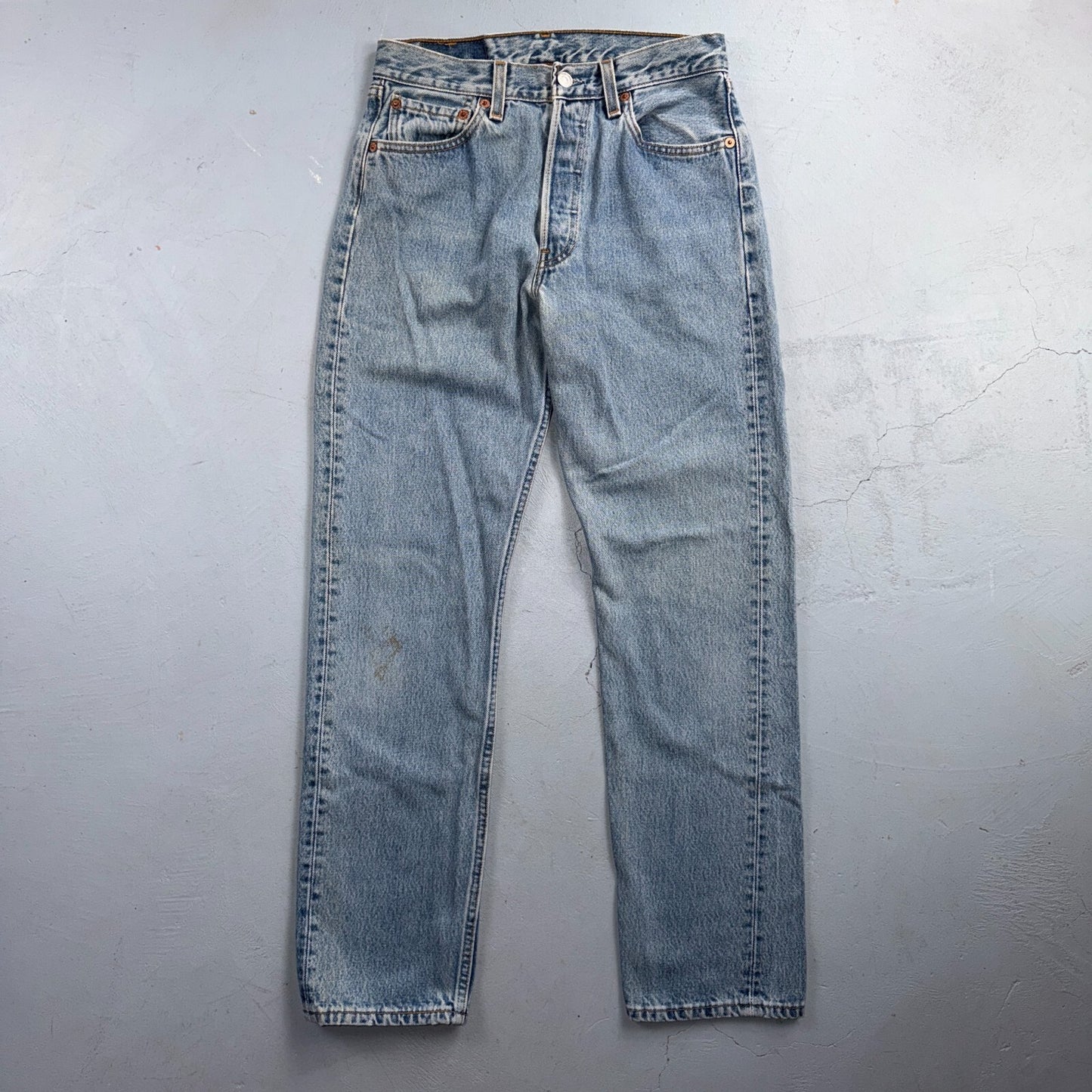 Levis 501 Vintage 90s USA XX Straight Leg Jeans Blue Light Wash 29x30 Act 27x29