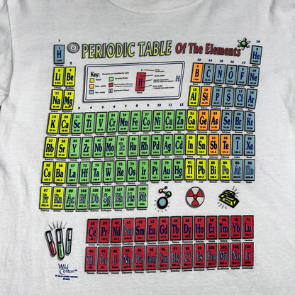 Periodic Table Wild Cotton Y2K VTG T Shirt Science Nerdy Prep Humor Joke School