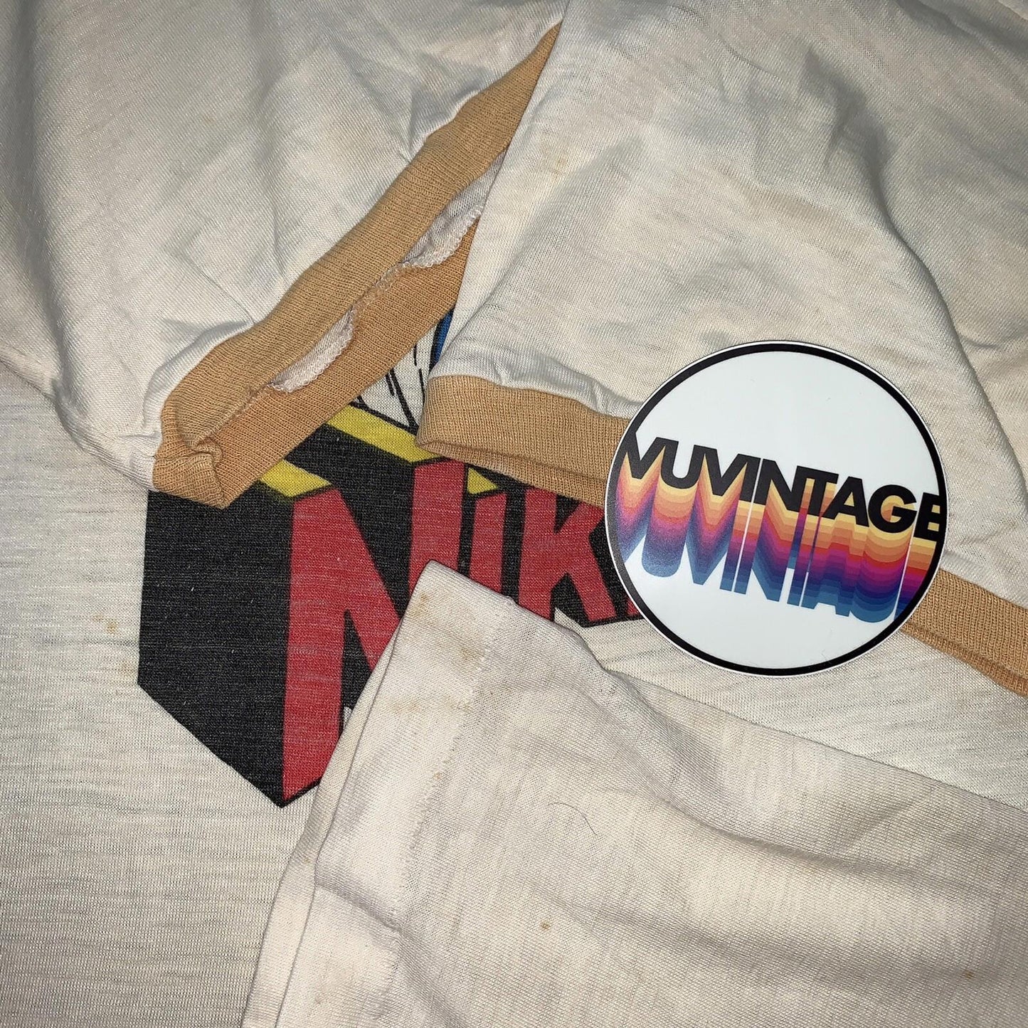 NIKEMAN 70s Vintage Nike T Shirt Ringer OG Rare Grail Geisha Hike Superman Rap