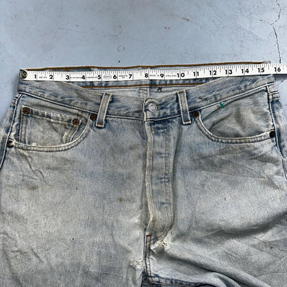 Levis 501 Vintage 90s XX Straight Leg Mexico Jeans 33x34 Light Wash Act 31x27