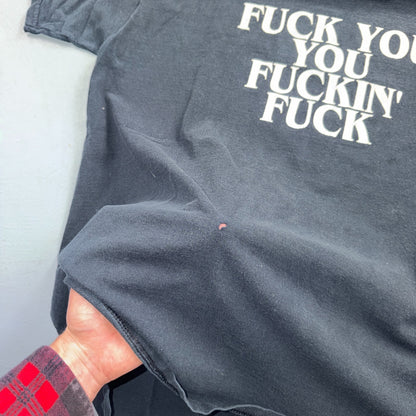 Sik World F*ck You VTG T Shirt Y2K Crazy Quote Offensive Humor Expose Text Band