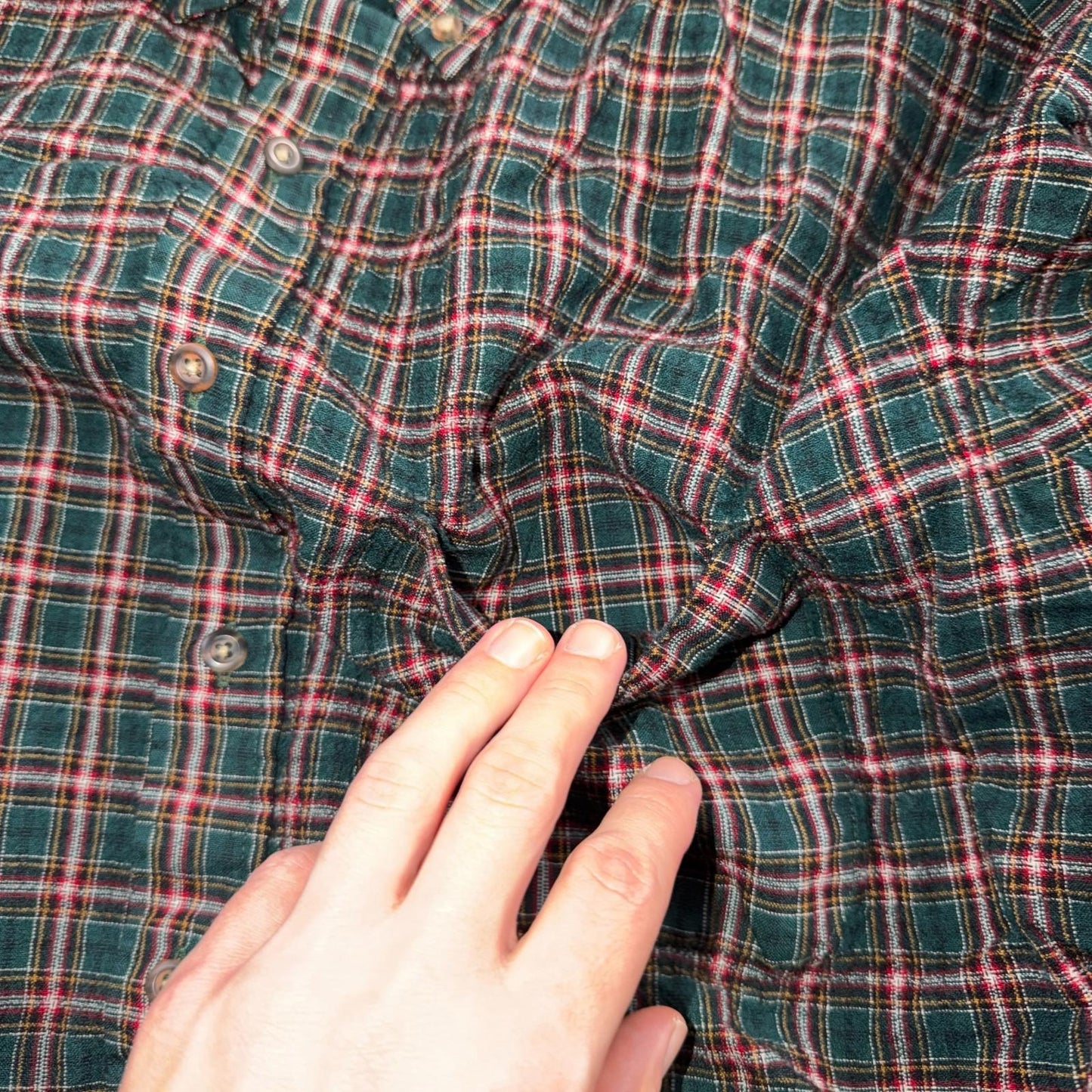 Pendleton Shirt Mens XL VTG Green Red Plaid Sir 100% Wool USA Fabrics VTG