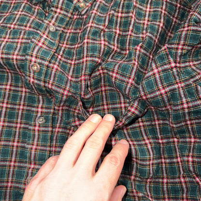 Pendleton Shirt Mens XL VTG Green Red Plaid Sir 100% Wool USA Fabrics VTG