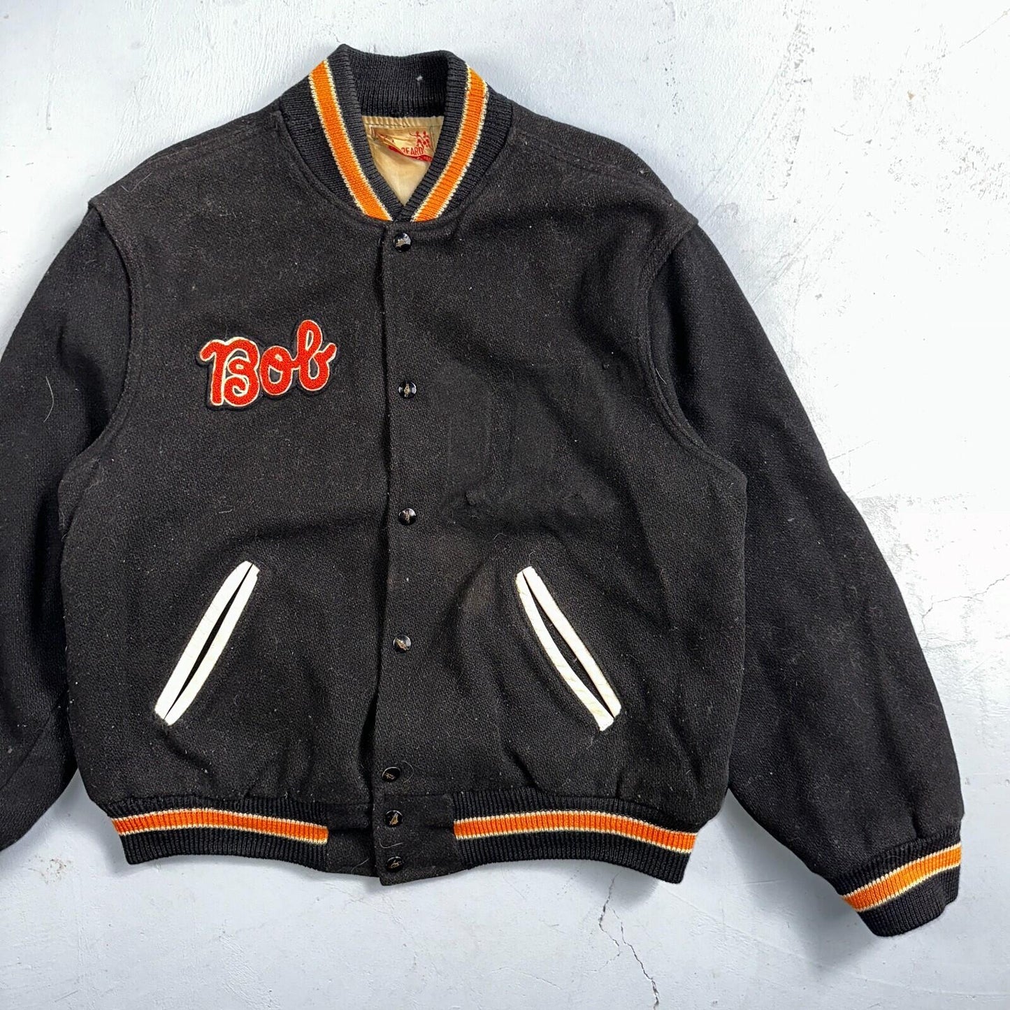 VTG Bill Beard Varsity Leather Letterman 60s Jacket L Portland USA Salem BOB