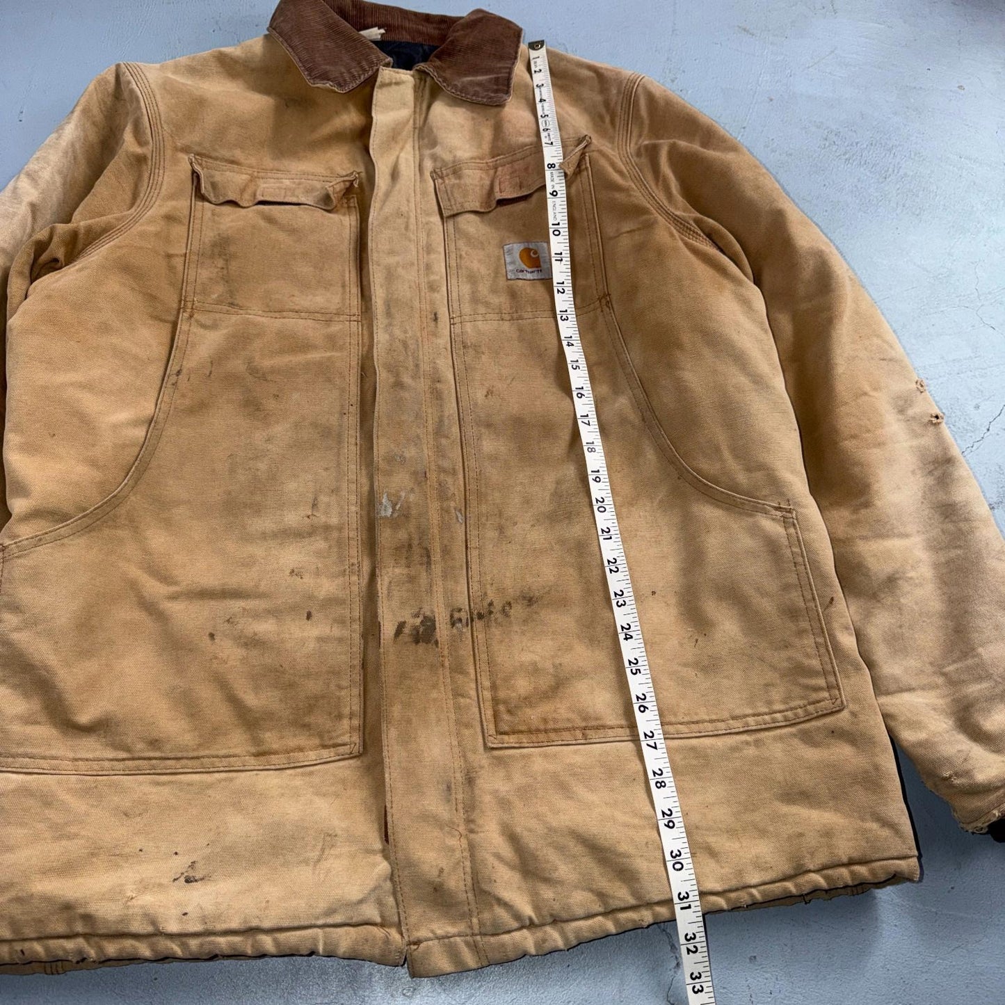 Carhartt Jacket Men's Fits XL Brown Duck Canvas Quilt Blanket Lined VTG Chore