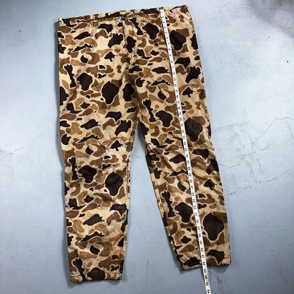 Columbia 1970s VTG Mens Size Large Duck Camo Nylon Rain Pants 70s Rare Black