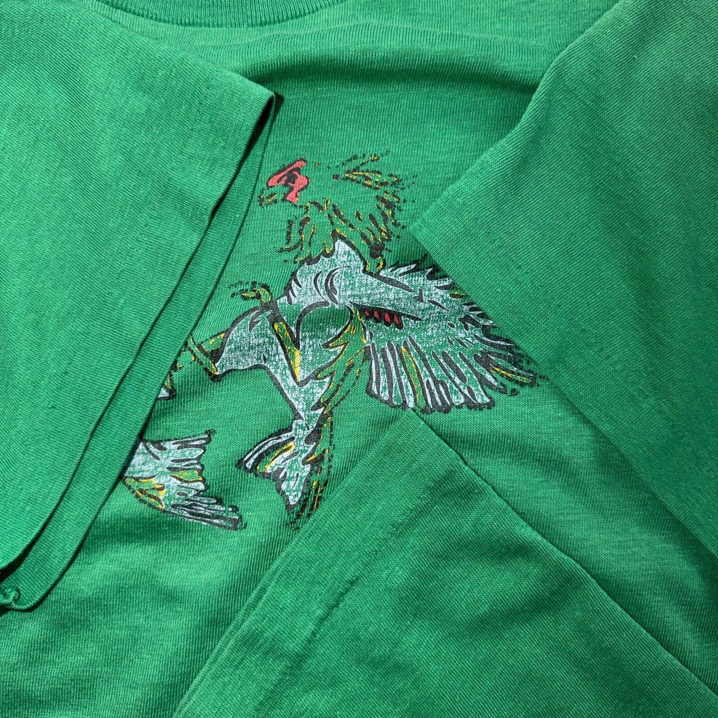 Roosters Cock Fighting VTG T Shirt 1970s 70s Graphic Chickens Rare Unique Boxin