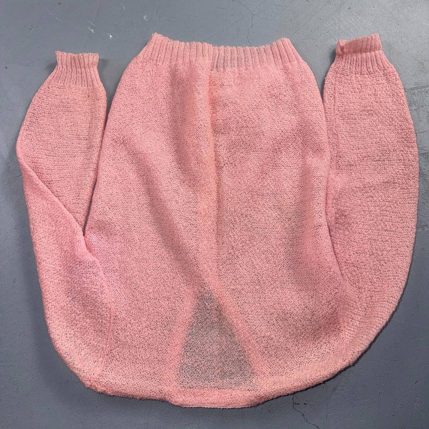 VTG Pink Mohair Cardigan Sweater 50s 60s Fuzzy Knit Button Front Airy Rockabilly