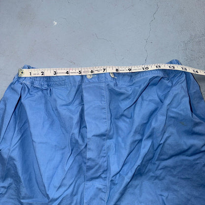 Vintage 50s 60s Blue Sanforized Sleepwear Pajamas Pair Pants Top Cotton Solid