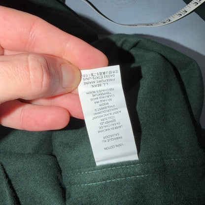 LL Bean VTG Mens XL Chamois Cloth Green Shirt Soft Cozy Flannel Cotton 90s
