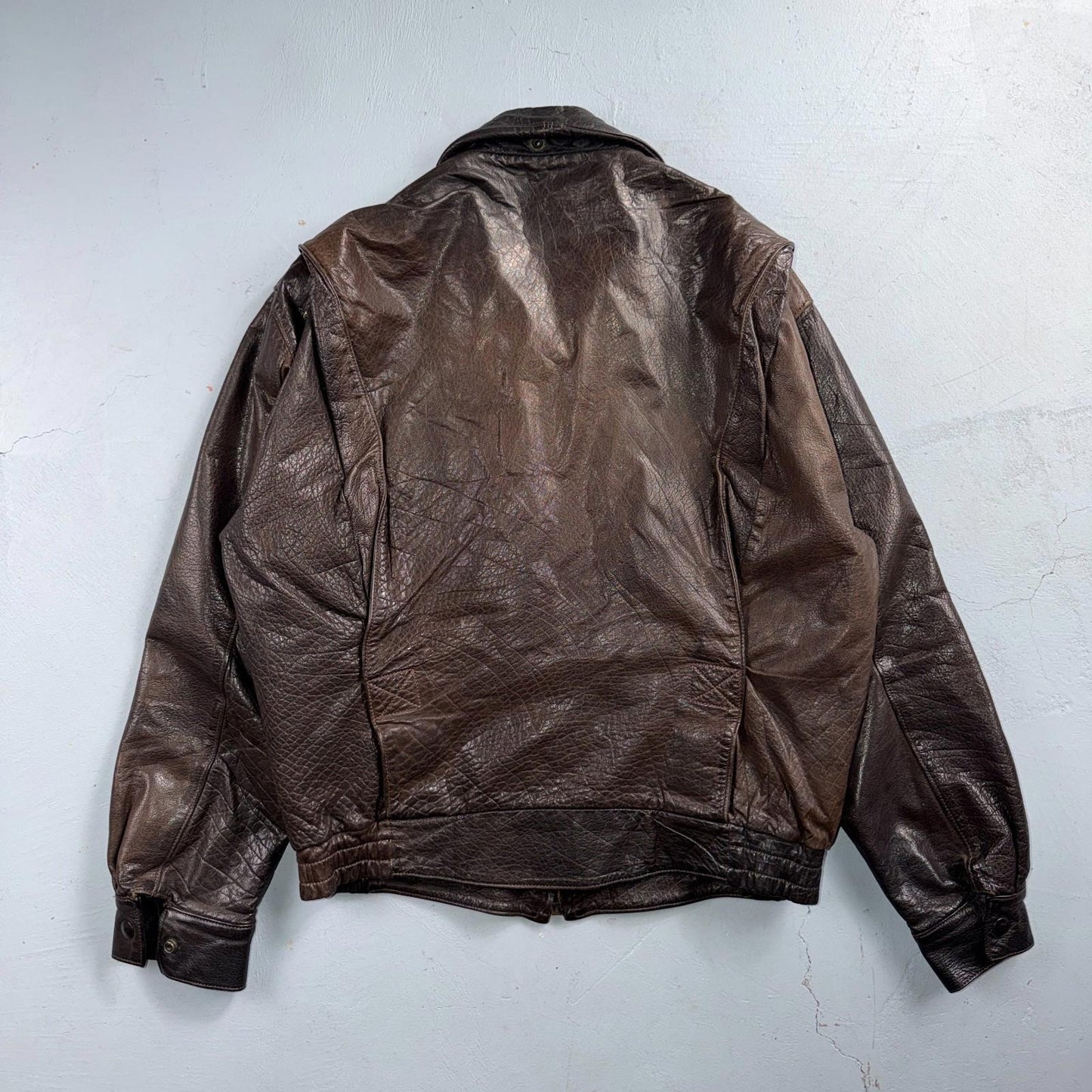 Vintage 1960s 70s Air Force 40 A-2 Flight Jacket Leather Us Military Brown
