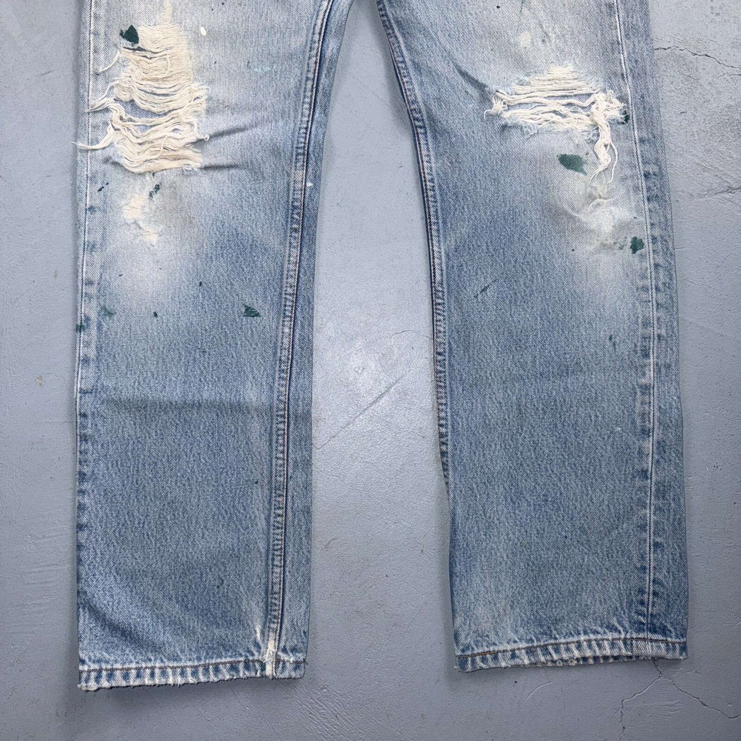 Levis 501 Vintage 90s Y2K XX Straight Leg Jeans Blue Light Wash 31x34 Act 29x29