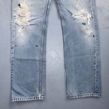 Levis 501 Vintage 90s Y2K XX Straight Leg Jeans Blue Light Wash 31x34 Act 29x29