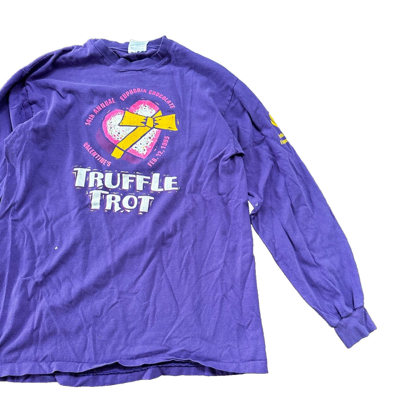 Oregon Truffle Trot Eugene VTG T Shirt Purple Long Sleeve Hanes Love Valentine
