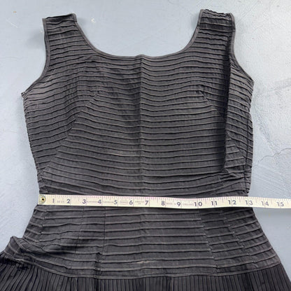 1950s Koret of California Midi Dress Womens Flare Textured Rockabilly Black