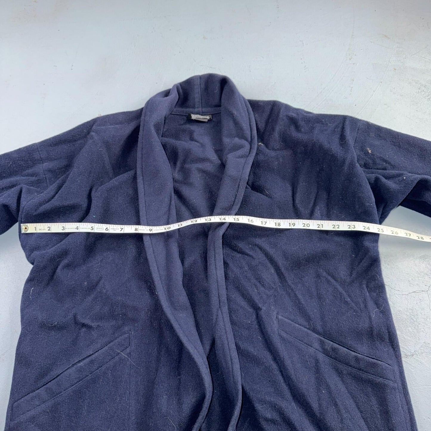 Eileen Fisher Coat Women’s Blue Wool Open Front Oversized Kimono Jacket VTG
