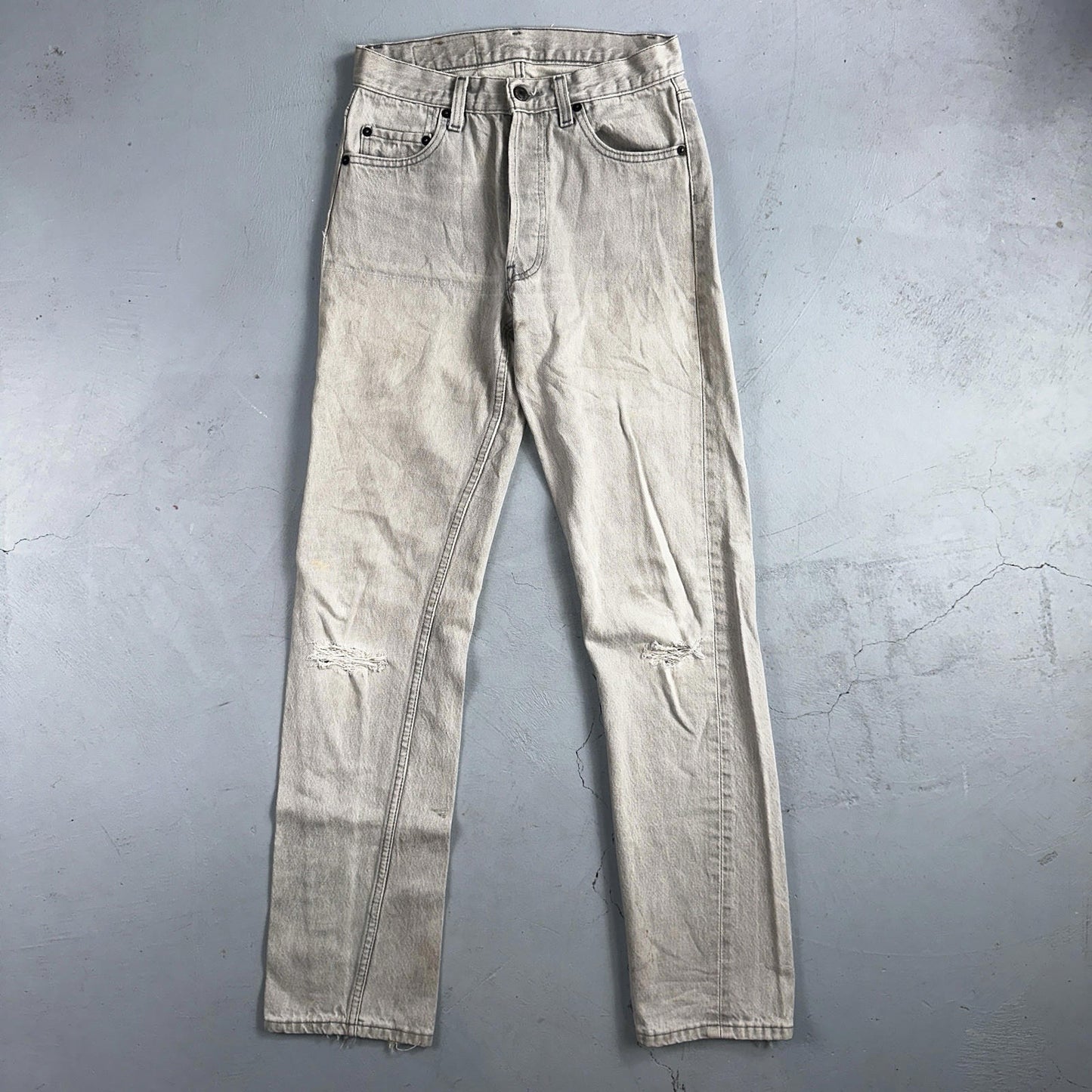 Levis 501 Vintage 80s USA XX Straight Leg Jeans Gray Light Wash 28x34 Act 27x32