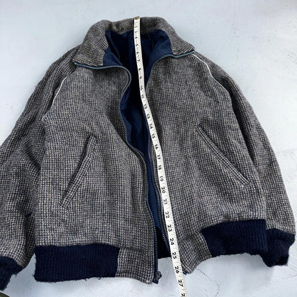 PENDLETON VTG USA Men’s Medium Blue Insulated Wool Bomber Jacket Broken Zipper