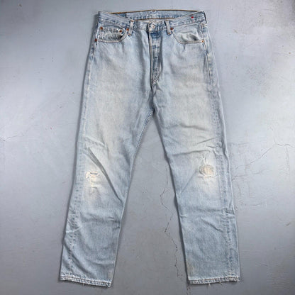 Levis 501 Vintage Y2K 90s XX Straight Leg Jeans Blue Light Wash 34x32 Act 33x31