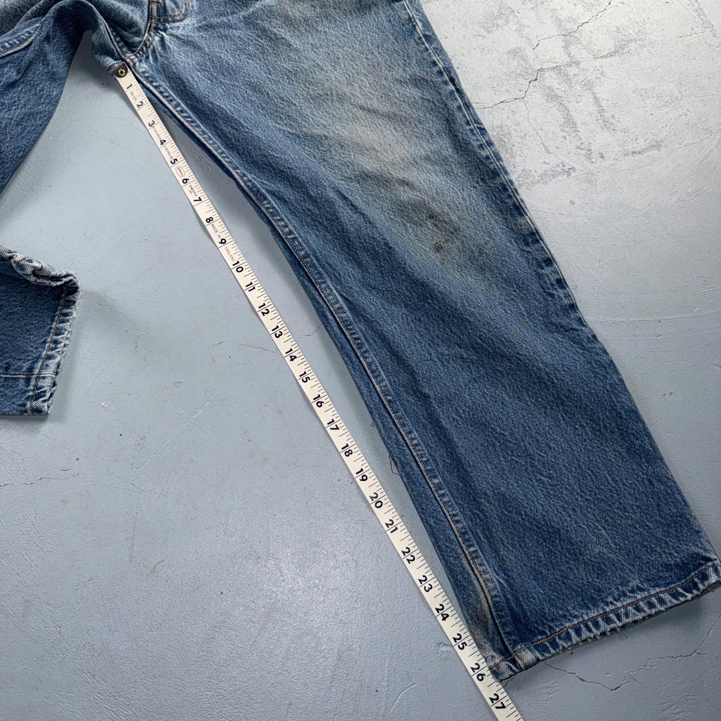 Levis 501 Vintage 90s USA XX Straight Leg Jeans Blue Light Wash 38x30 Act 35x26