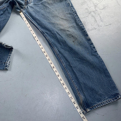 Levis 501 Vintage 90s USA XX Straight Leg Jeans Blue Light Wash 38x30 Act 35x26