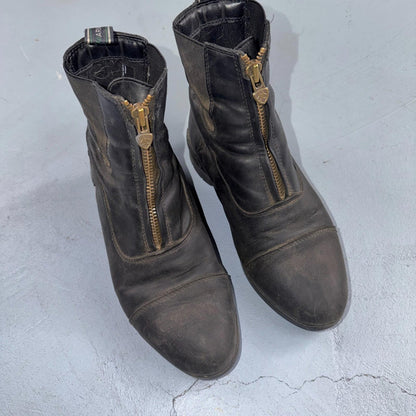 Ariat Heritage IV Zip Paddock Black Leather Front Zip Riding Boots Women's 8B