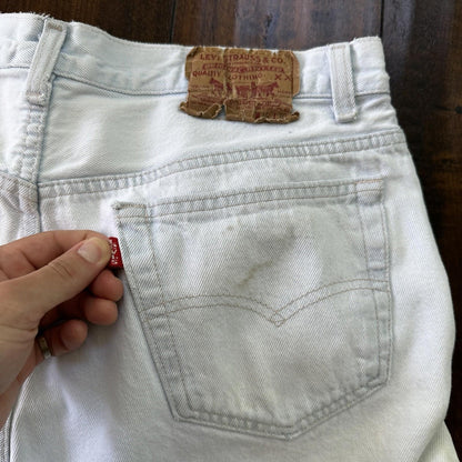 Vintage 90s Levis 501 USA 36x30 Tag Jeans 80s Blue Light Wash Act Worn 33x29