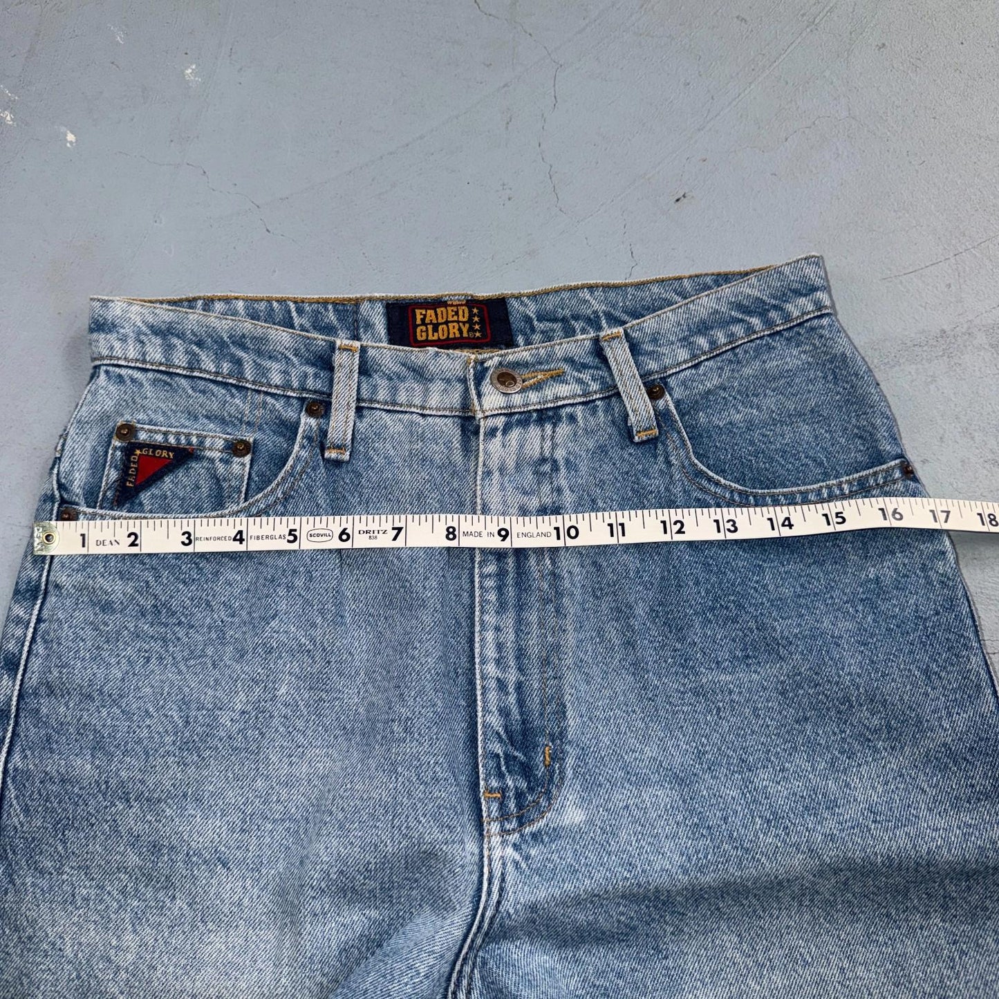 Vintage Y2K Faded Glory Jeans Womens 12 Light Blue Classic Fit USA 29x29 Skinny