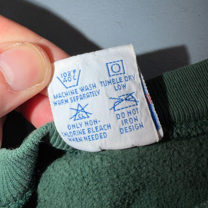 Vintage Champion 90s USA Green Reverse Weave Sweatshirt Blank XL Gusset Jumper