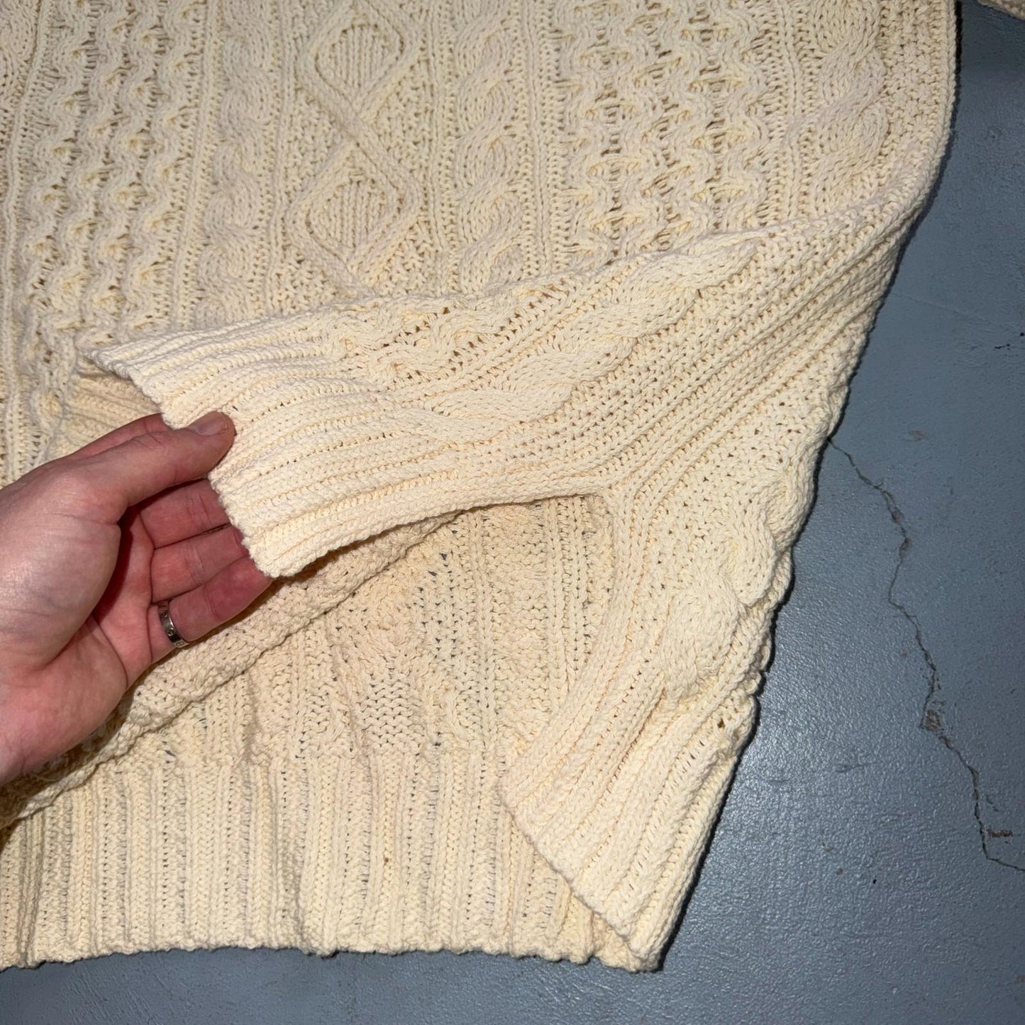 Polo Ralph Lauren Cable Knit Crew Neck Cotton Sweater Women’s XS Cream