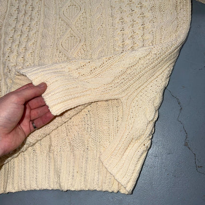 Polo Ralph Lauren Cable Knit Crew Neck Cotton Sweater Women’s XS Cream