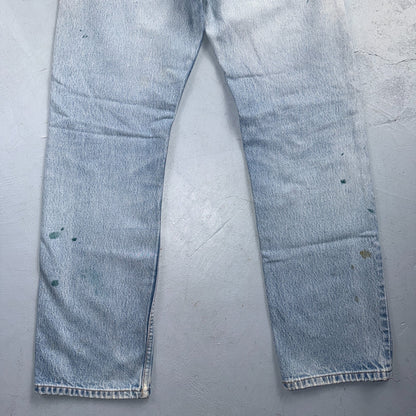Levis 501 Vintage 90s Y2K XX Straight Leg Jeans Blue Light Wash 31x34 Act 29x29
