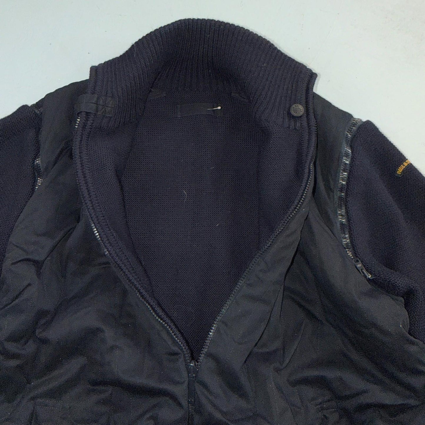 Paul & Shark Yachting Wool Revesible Heavy Jacket Removable Sleeves Italy Vest