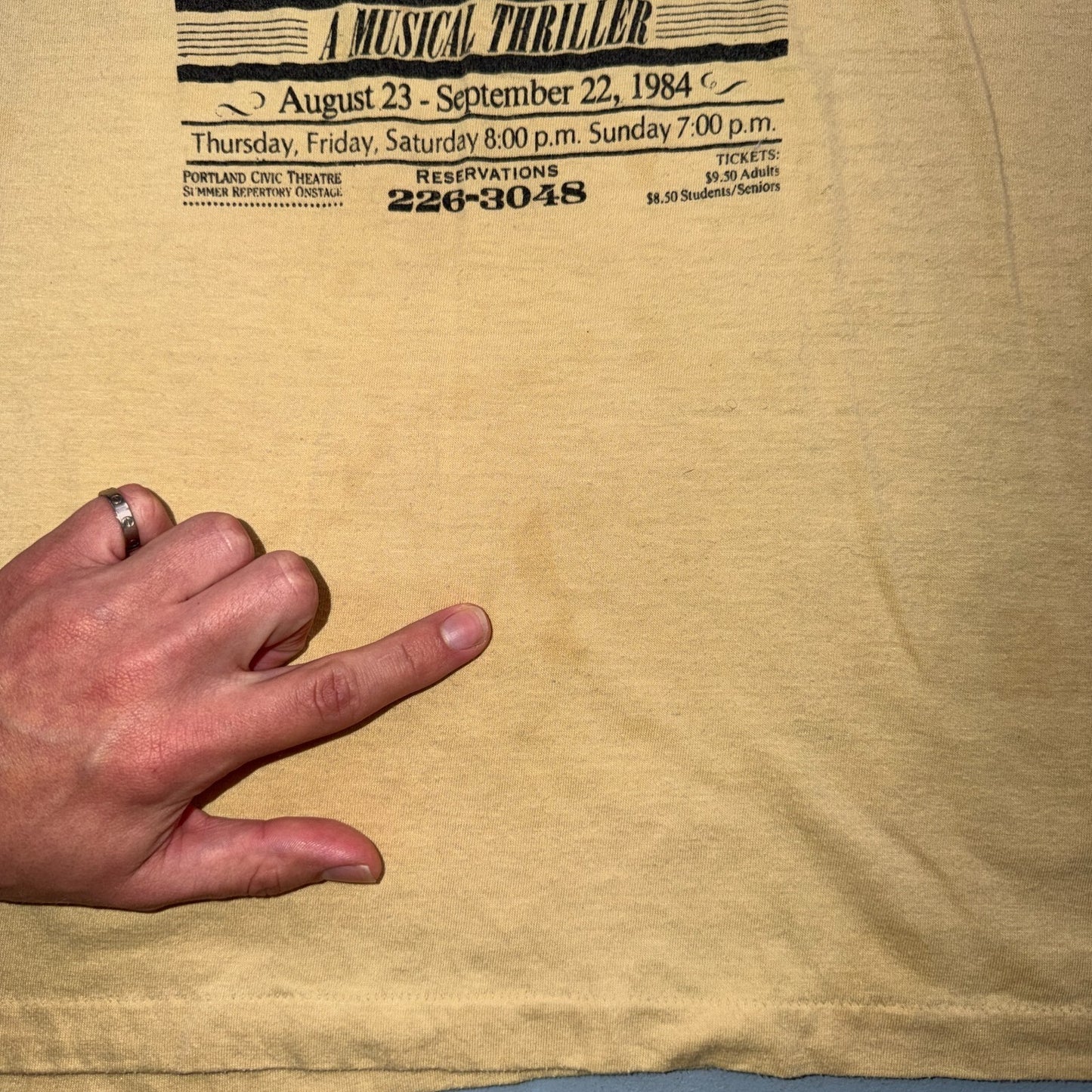 Sweeney Todd Rare 1984 VTG T Shirt Portland Oregon Promo Movie Theatre Art 80s