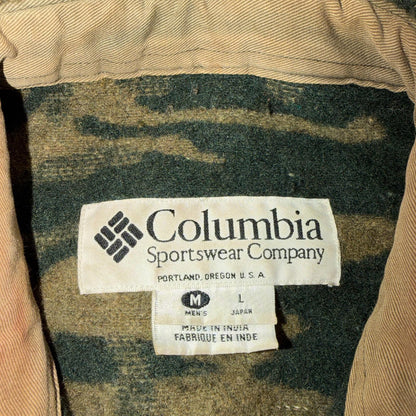 Columbia Gallatin Range Wool Blend Jacket Outfitter Brown Camo M Missing Buttons