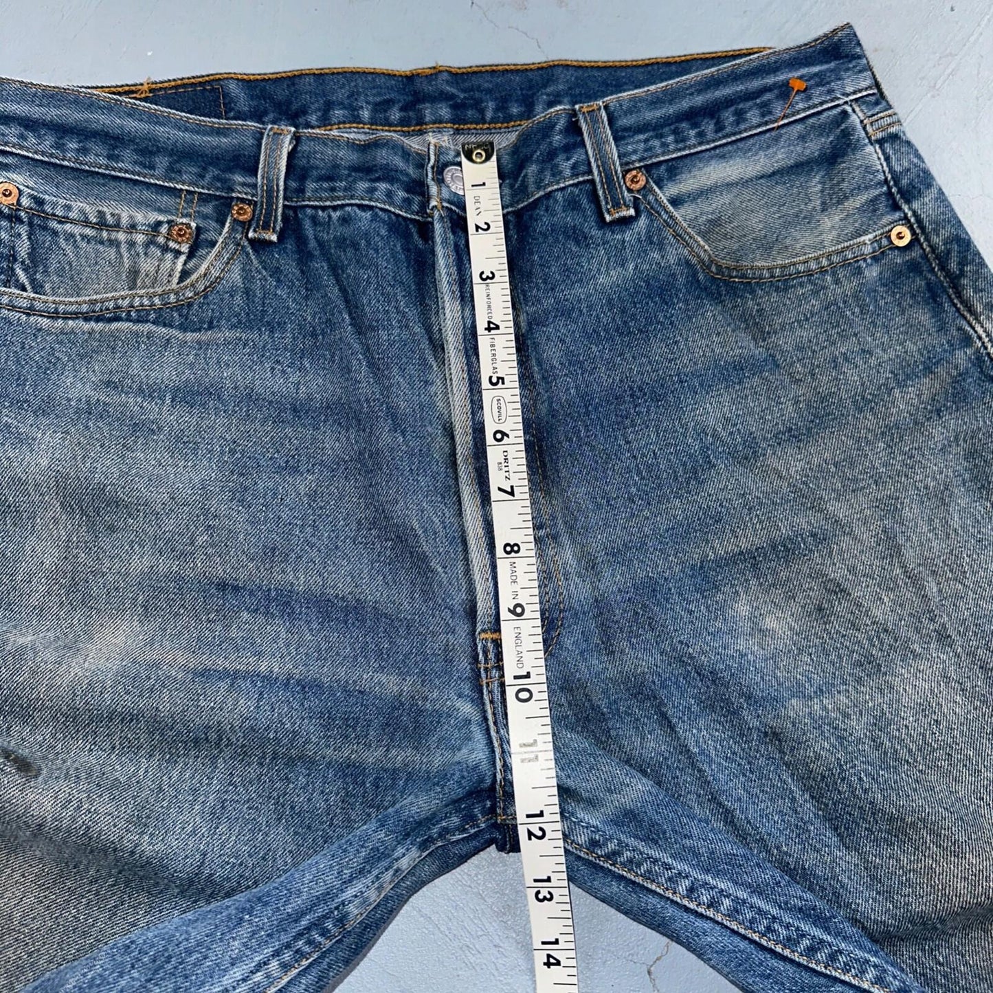 Levis 501 Vintage 90s Mexico Straight Leg Jeans 36x30 Y2K Med Wash Act 33x27
