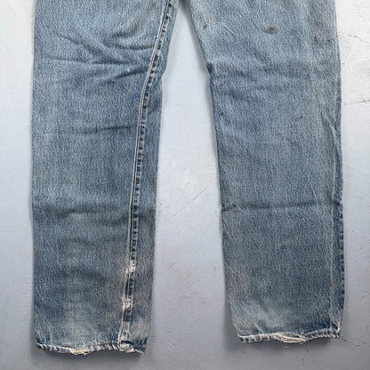 Levis 501 Vintage 80s USA XX Straight Leg Jeans Blue Light Wash Act 34x32