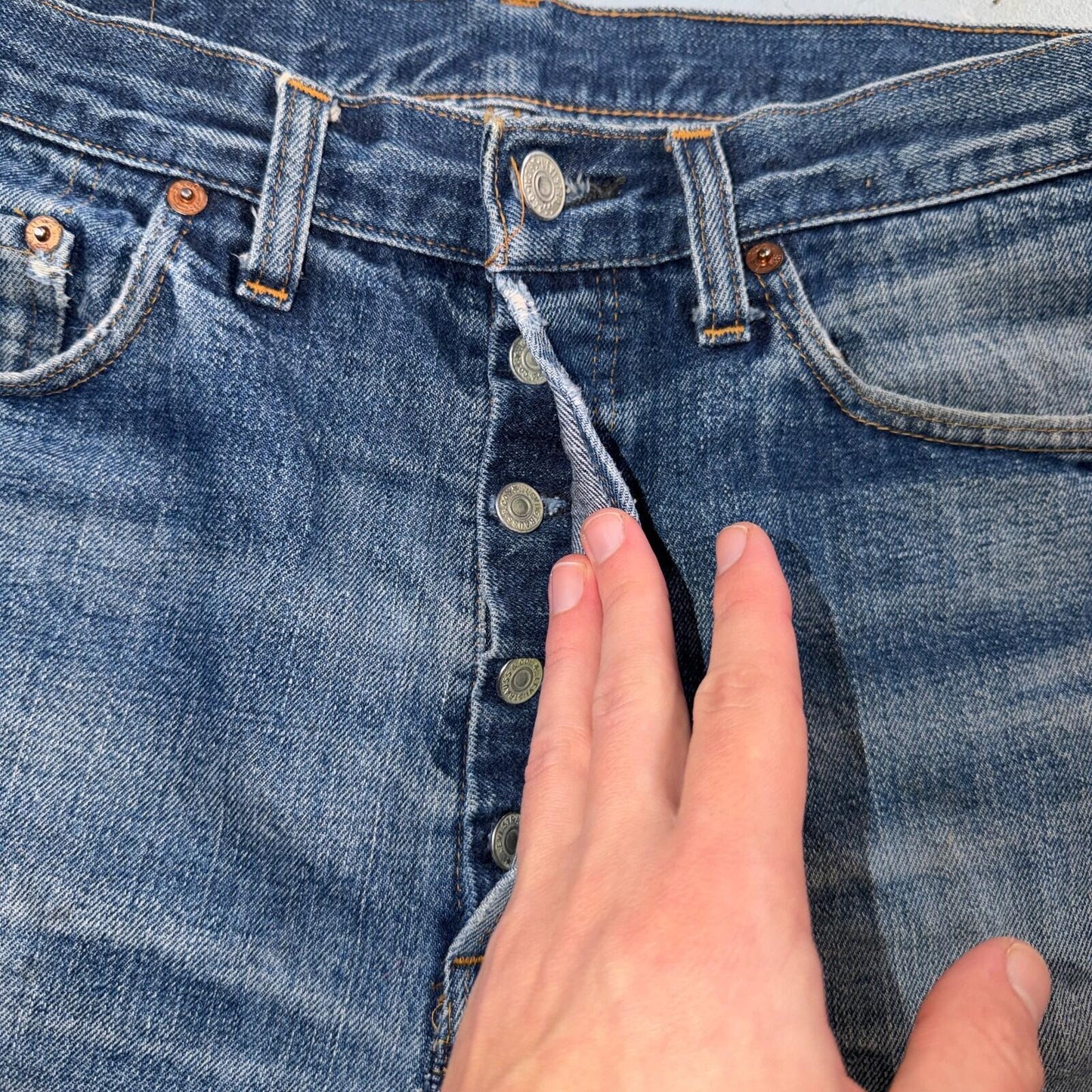 Levis 501 Vintage 70s SS Redline Selvedge USA XX Jeans Light Wash Shorts 31x5