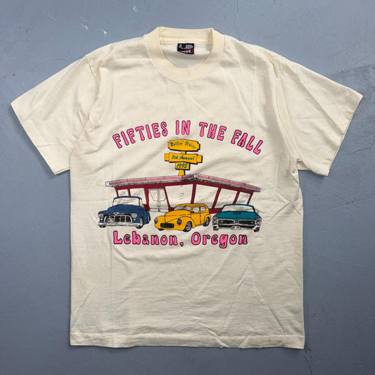 50s in the Fall VTG T Shirt 90s Rockabilly Cars Lebanon Oregon Elvis Graphic
